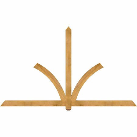 Ekena Millwork Redmond Rough Sawn Timber Gable Bracket, Western Red Cedar, 96"W x 56"H x 2"D x 4"F, 14/12 Pitch GBW096X56X0204RED00RWR